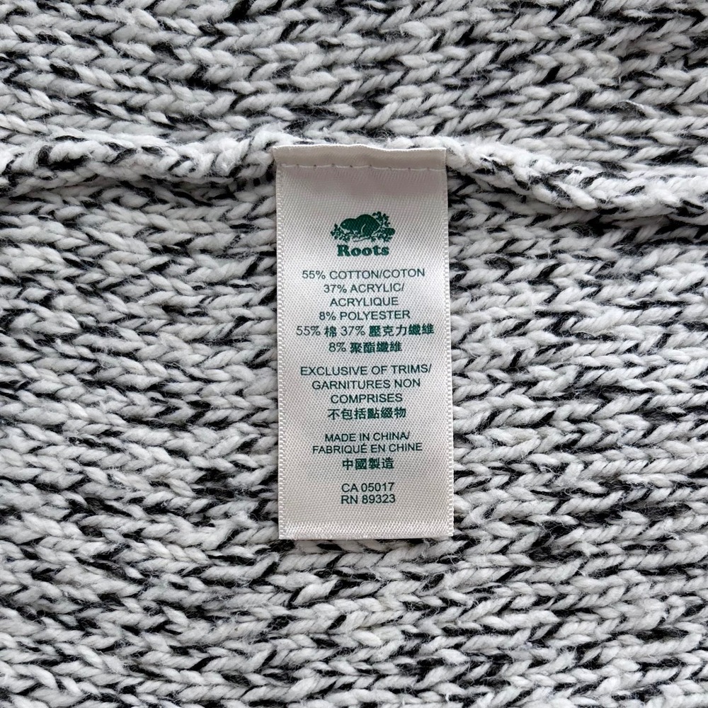 Roots Canada Womens Grey Marled Chevron Knit Turtleneck Sweater Size Small - Picture 8 of 8